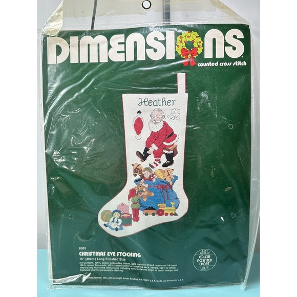 Dimensions Other - Dimensions Vintage Christmas Eve Stocking Counted Cross Stitch Kit 8303 New